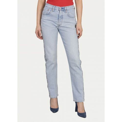 JEANS LEVI'S DONNA 501 CROP DIBS CON BANDA CHIARO | eBay