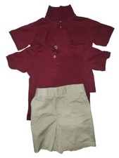 Boys School Uniform 1short Pant, Two tshirt. Size 4T.
