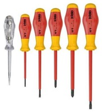 Felo 91396198 6 Piece VDE 1000V Electricians Screwdriver Set PH1 PH2 Slot