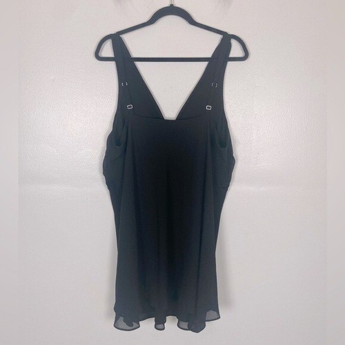 Jones New York Nightgown Black Chiffon Size XL Lace Trim Chemise - Picture 3 of 9