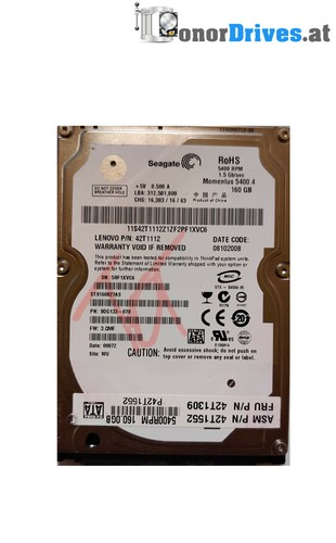Seagate Barracuda ST9160827AS -160 GB- Sata - 9DG133-070 - PCB 100484444 Rev. A*