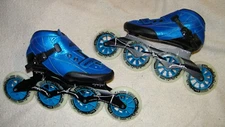 BRAND NEW ZICO SPEED INLINE SKATES SIZE 41 EURO,8 US,RARE BRIGHT BLUE,BIG WHEELS