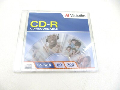Verbatim CD-R CD-Recordable CD 1x-52x 80 min 700MB 700 MB Single Disc 1x