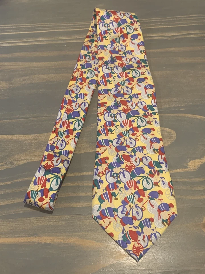 Corbata Alynn Neckwear Tour de Francia Vintage 100% Seda Hecha en EE. UU. Foto 2 de 4
