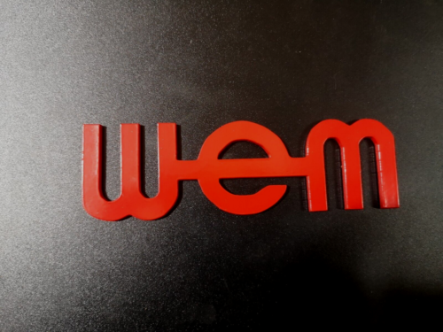 WEM amp logo RED COLOR 127mm - Afbeelding 1 van 3