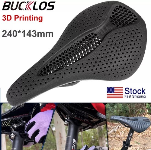 BUCKLOS 3D-1 Printed Bike Cycling Saddle Seat Carbon Rail MTB Bicycle Cushion