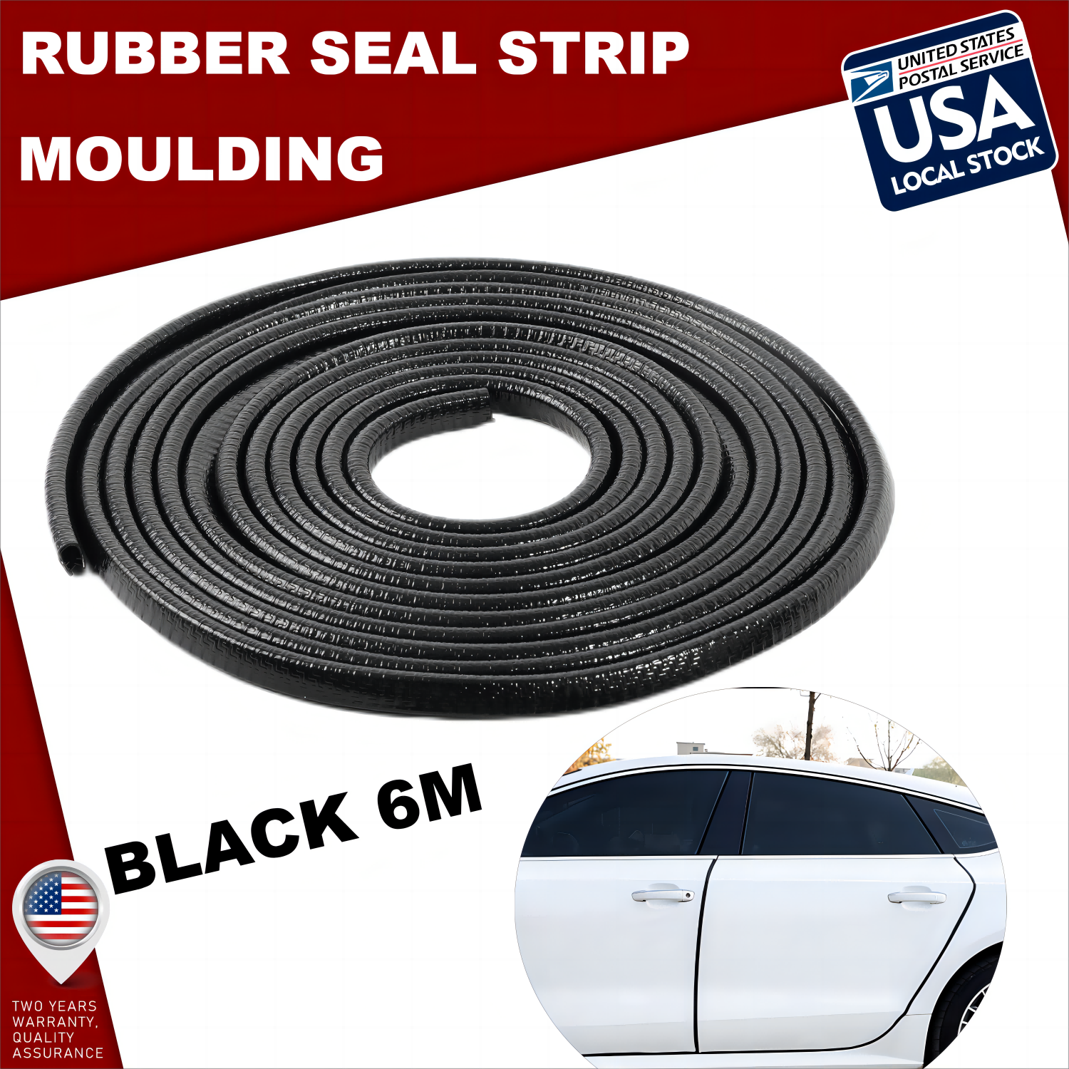 6M U-Shape Car Door Edge Guard Rubber Seal Trim Protector Strip