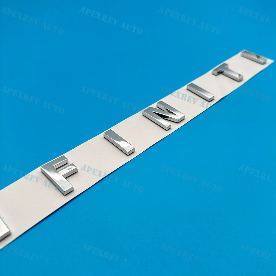 Rear Tailgate Letters Emblem For Infiniti Trunk Lid Badge Nameplate Gloss Chrome - Image 4 of 4