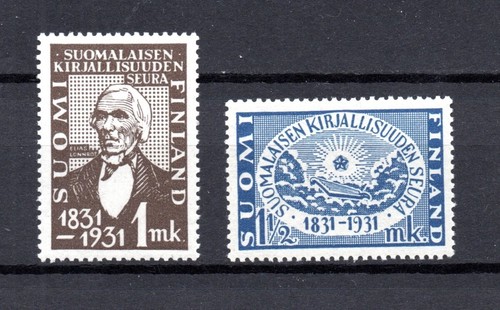Finland 1931 old set Literature/E.Lonnrot stamps (Michel 162/63) nice MNH