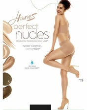 New Hanes Tummy Control Girl Short Hosiery Perfect Nudes Run Resistant Pantyhose
