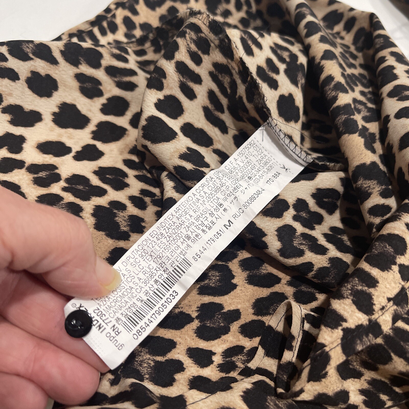 Zara Basic cheetah print lace back button down lo… - image 10