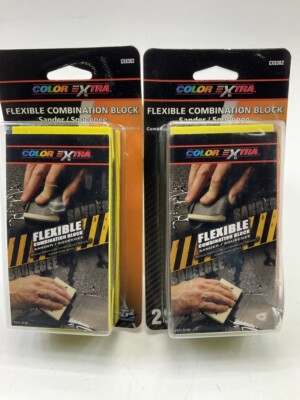 (2) Color Extra CX8362 Flexible Combination Block Sander Squeegee Sanding Blocks