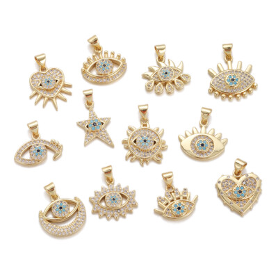 Turkish Greek Evil Eye Charm Pendant Accessories For DIY Amulet Jewelry Making