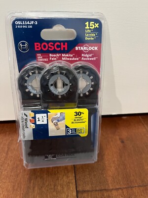 Bosch OSL114JF Oscillating 1-1/4'' Plunge Cut wood Blade Starlock  ( 3 Pack )
