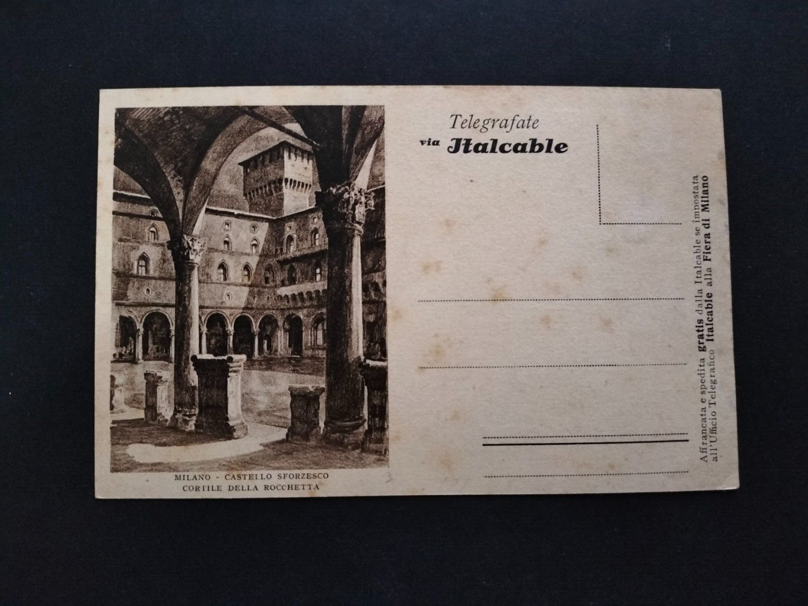 COMPAGNIA CAVI TELEGRAFICI SOTTOMARINI MILANO CORTILE ROCCHETTA CASTELLO ITALIA