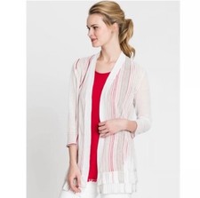 Nic Zoe Women s Size PM Linen Blend Open Cardigan Sweater Casual Lightweight