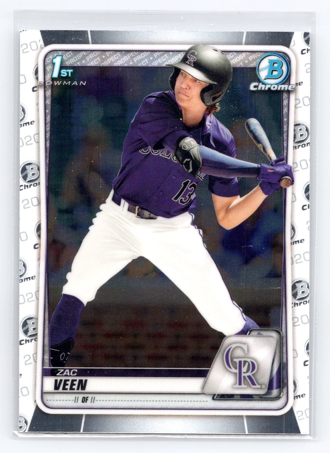 2020 Bowman Draft Zac Veen Chrome Colorado Rockies