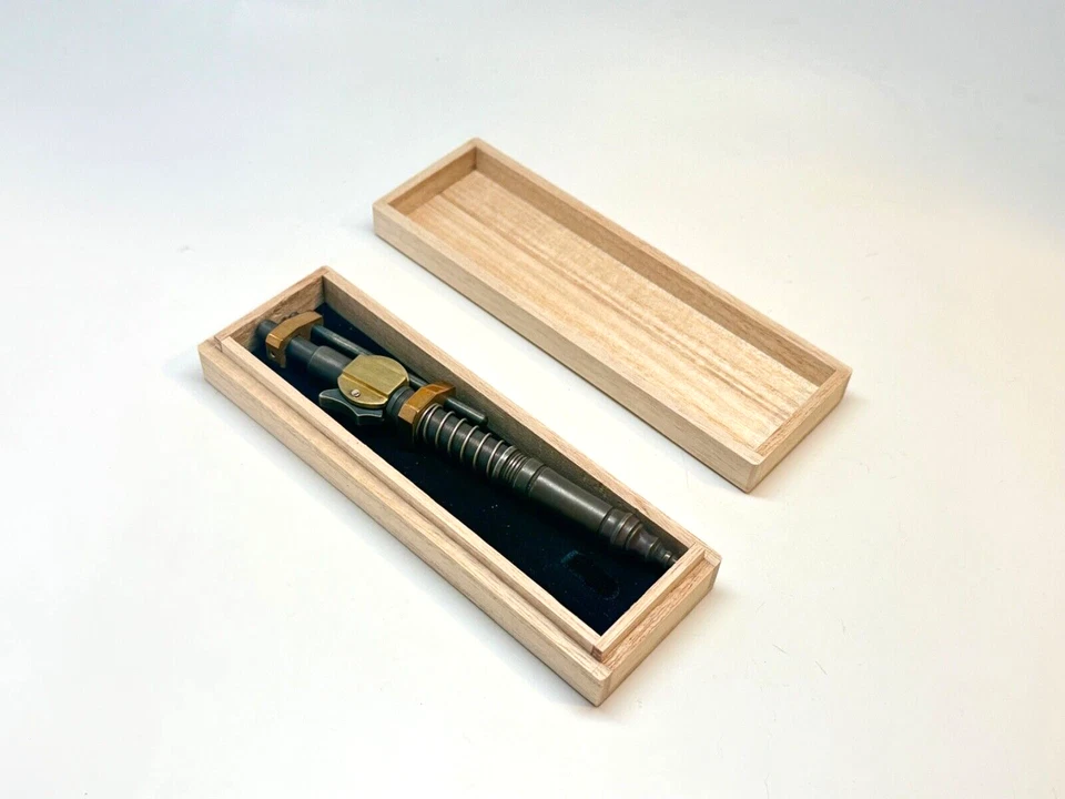 Hidetoshi Nakayama "Steam Punk" Ballpoint Pen: Brass, Steel & Original Wood Case - image 3 of 4