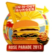 IN-N-OUT BURGER Pin RARE Rose Bowl 2013 Parade Pin Licensed SPEC ED IN-N-OUT PIN