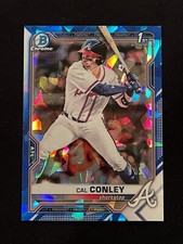 2021 Bowman Draft Chrome Sapphire Cal Conley 1st Bowman RC BDC-70 Braves