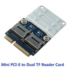 Mini PCI-E PCIE Memory Card Adapter PCI-E to Dual TF SDHC SDXC Reader Converter