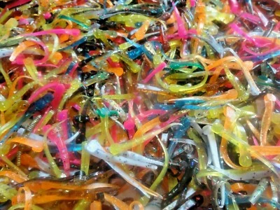 STAFFS FISHING LURES 150 Mixed Colors 1-7/8 Soft Plastic Fishing Lures Ice Fishing "Ice Picks"