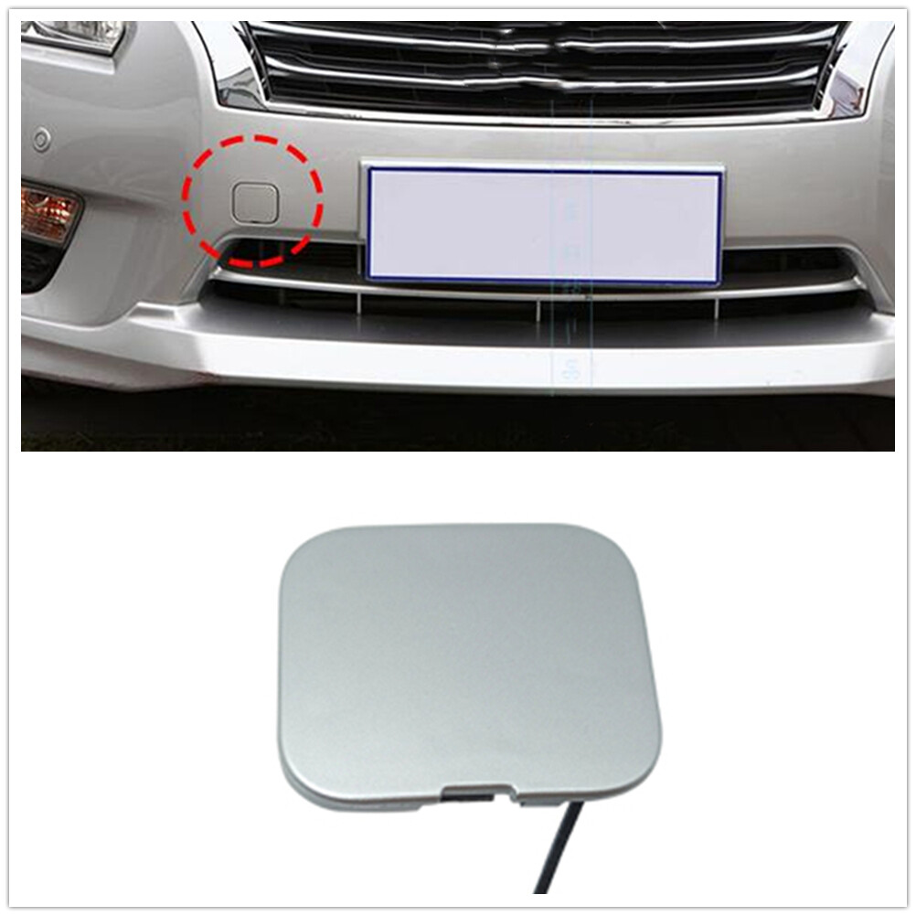 AUSMILA Front Tow Eye Hook Cover Cap – Silver, Painted – For Nissan Altima 4-Door 2013-2015