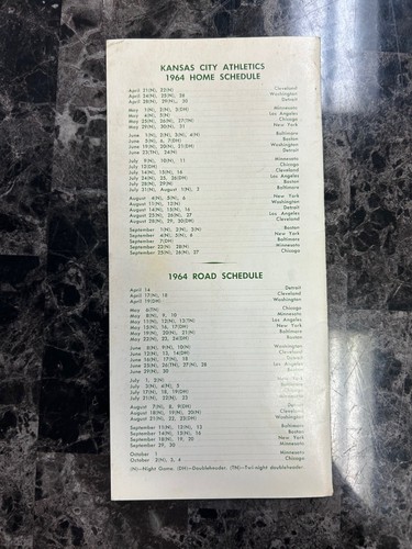 1964 KANSAS CITY A'S Athletics MEDIA GUIDE Rocky Colavito, Tony LaRussa - Picture 3 of 5