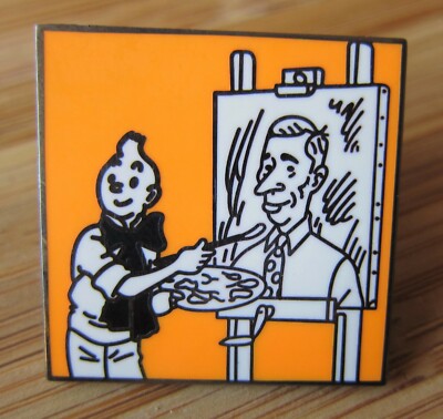  Tim & Struppi Pin / Pins: Herge malt Tim - TinTin Festival 2005 - orange