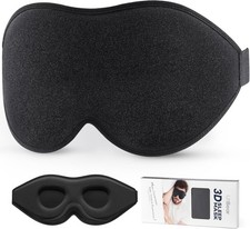 3D Contoured Sleep Mask for Side Sleepers, Light Blocking Eye Mask with