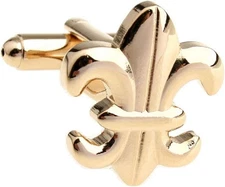 Fleur De Lis Gold Tone New Orleans Mardi Gras Pair Cufflinks Presentation Gif...