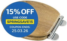 Croydex Ontario Luxury Wooden Toilet Seat Soft Close Flexi-Fix Bathroom