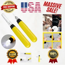 2 LED Needle Threaders Set - Illuminated Sewing Tools with Batteries Included