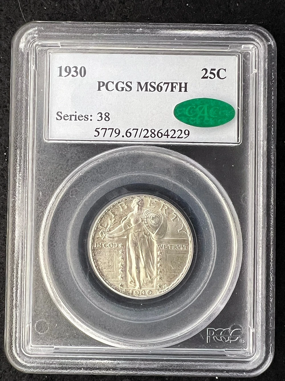 1930 25C Quarter Standing Liberty, Type 2 PCGS MS 67 FH (CAC)
