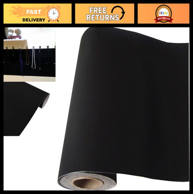 Self-Adhesive Velvet Flock Backing Paper for Jewelry Drawer Craft - Black, 17.7''
