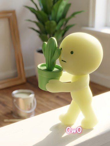 Smiski Moving Series Green Thumb Figure Cactus Plant Pot Garden Glow Cute Toy