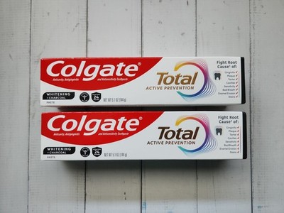(Pack of 2) Colgate Total Active Prevention Whitening Toothpaste, 5.1 fl oz