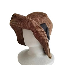 Beauance Mikayo Matsushima Paper Hat With Ribbon S M Brown Women
