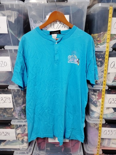 Walt Disney Polo Shirt Disney Orignals Blue Vtg L/Xl A71