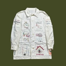 Vintage Embroidered 1940s Rare Hand Made DOCTOR LAB COAT Uniform Measurements 