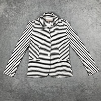 Philosophy Republic Clothing Blazer Womens XS White Striped Jersey Collared