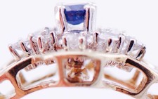 Antique 8k  Gold Ladies Ring Diamonds Sapphire Memento Mori Skulls RARE