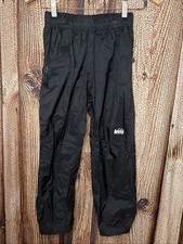 REI Kids Boys Girls Waterproof Rain Pants Black Small 8 Adjustable Waist