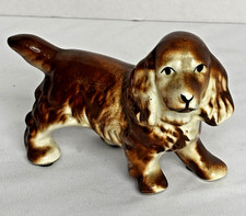 Vintage Cocker Spaniel Dog Figurine Standing Brown Glazed Ceramic 5.5&rdquo; MCM