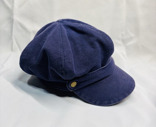 Damen Freizeit Denim Kappe gewaschene Baumwolle Gatsby Baskenmütze Cabbie Vintage gebraucht