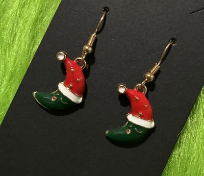 Moon Shaped Earrings. Unique, Party, Cute, Festive, Holidays, Christmas