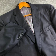 Holland And Sherry Jacket Men 46L Black Sports Coat Blazer Bespoke Royal Classic