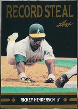 1991 Leaf #BC26 Rickey Henderson Gold Leaf Rookies Baseball NM