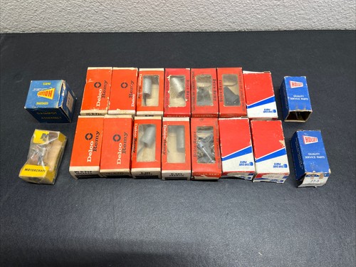Lot of Delco-Remy & Holley Condensers, Carbon Brushes, Distributor Rotor & More