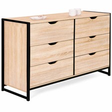 Commode 6 tiroirs DETROIT XXL 140 cm design industriel